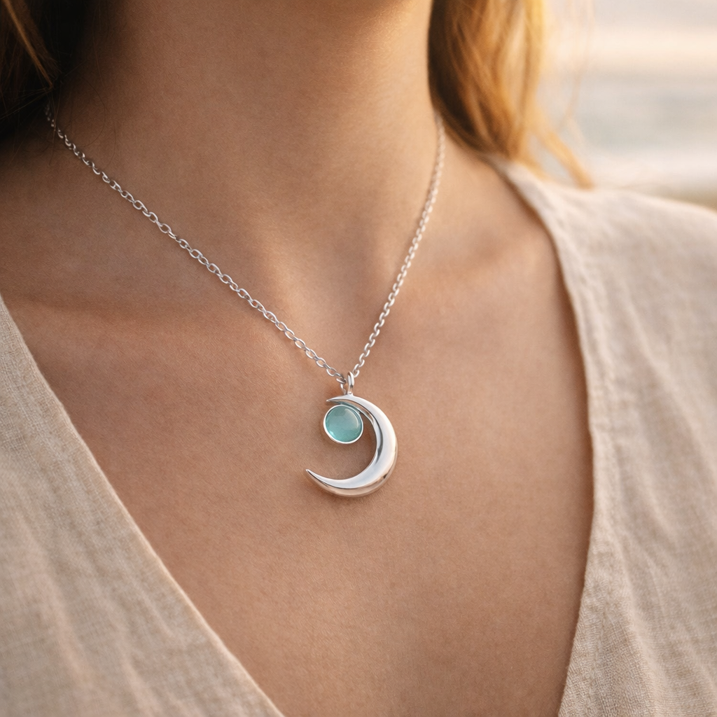 Emerald Moon Necklace Ethical Earth Store