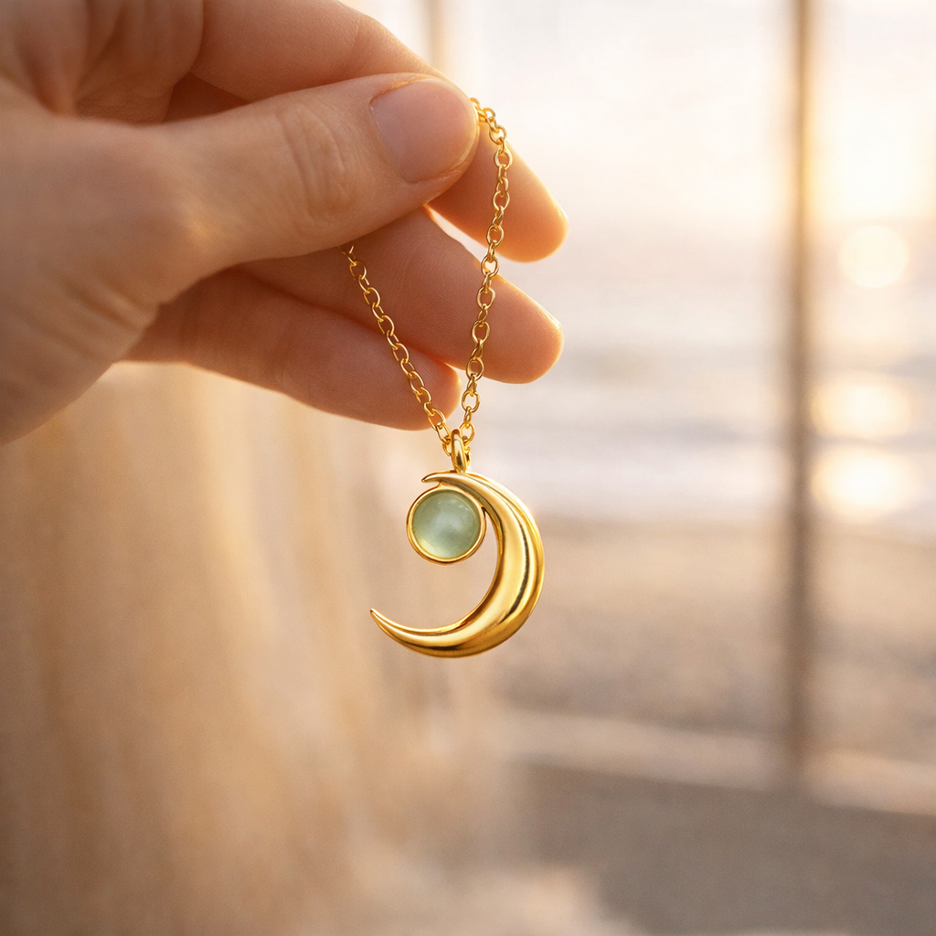 Emerald Moon Necklace Ethical Earth Store