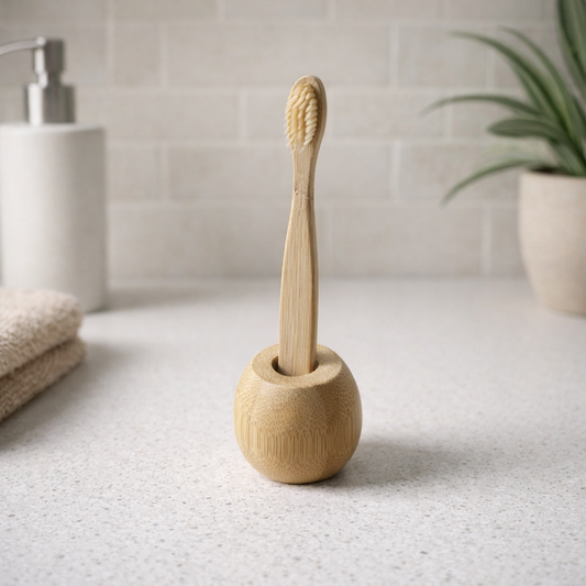 Natural Bamboo Toothbrush Stand