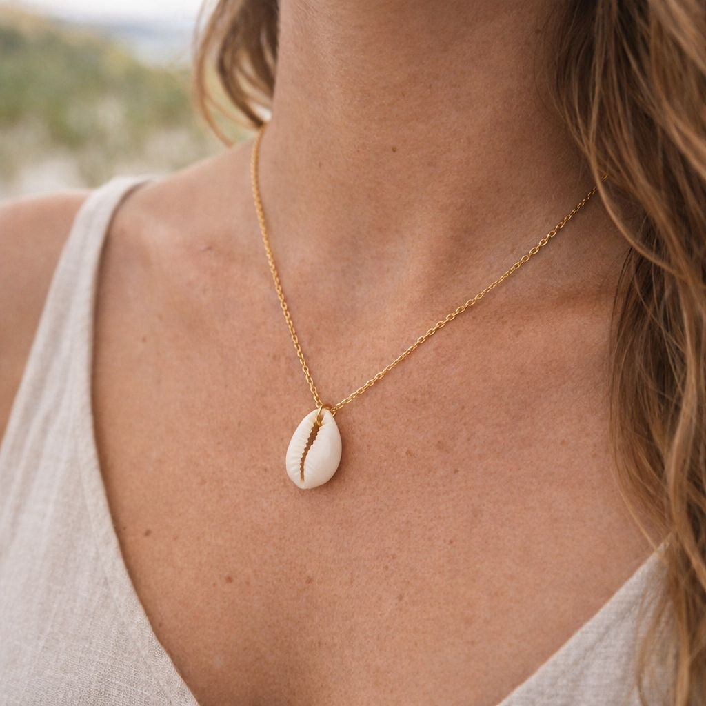 Cowrie Shell Pendant Necklace Ethical Earth Store