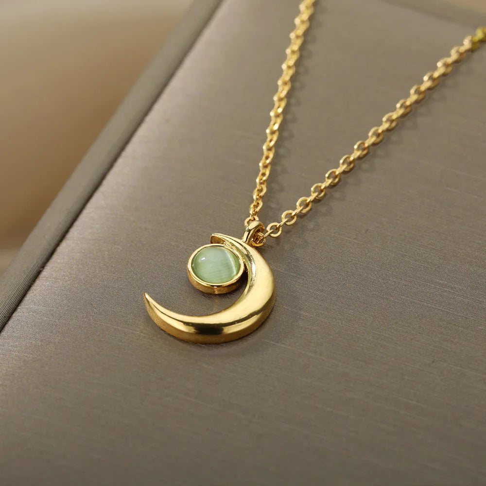 Emerald Moon Necklace