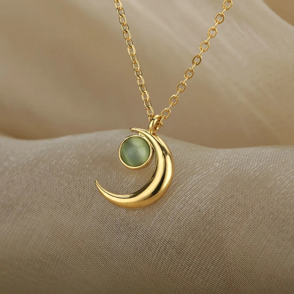 Emerald Moon Necklace