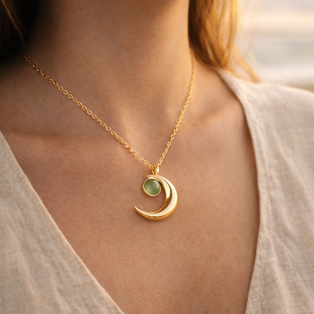 Emerald Moon Necklace Ethical Earth Store