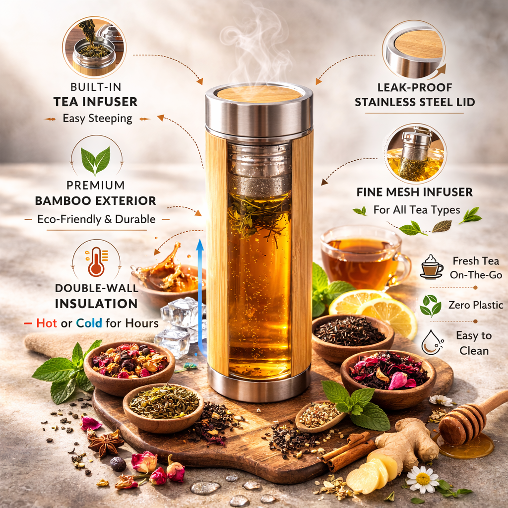 Bamboo Tumbler With Tea Infuser Ethical Earth Store
