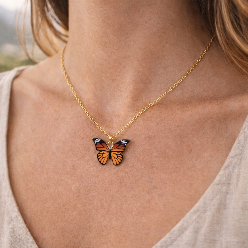 Butterfly Pendant Necklace Ethical Earth Store