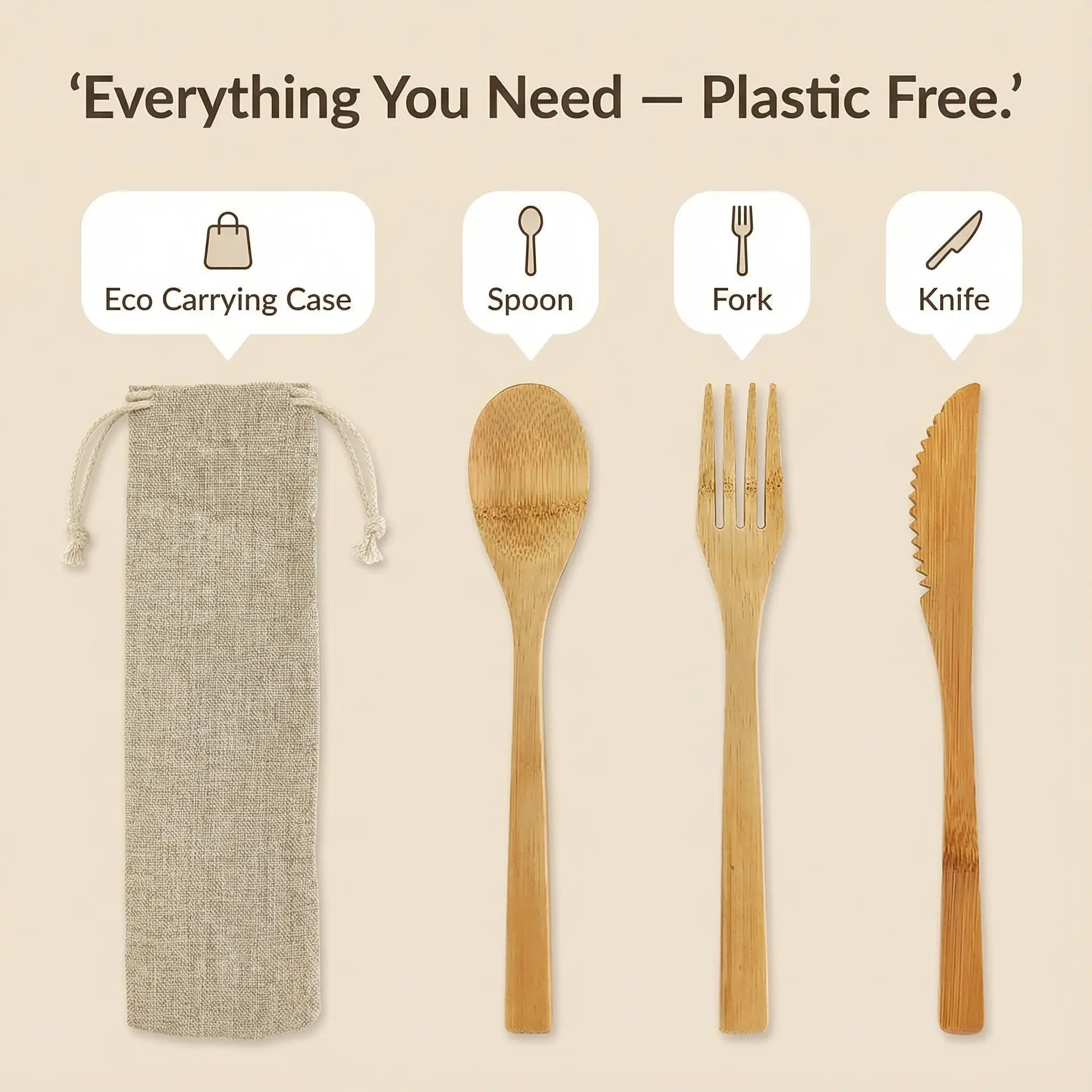 Bamboo Cutlery Set Ethical Earth Store