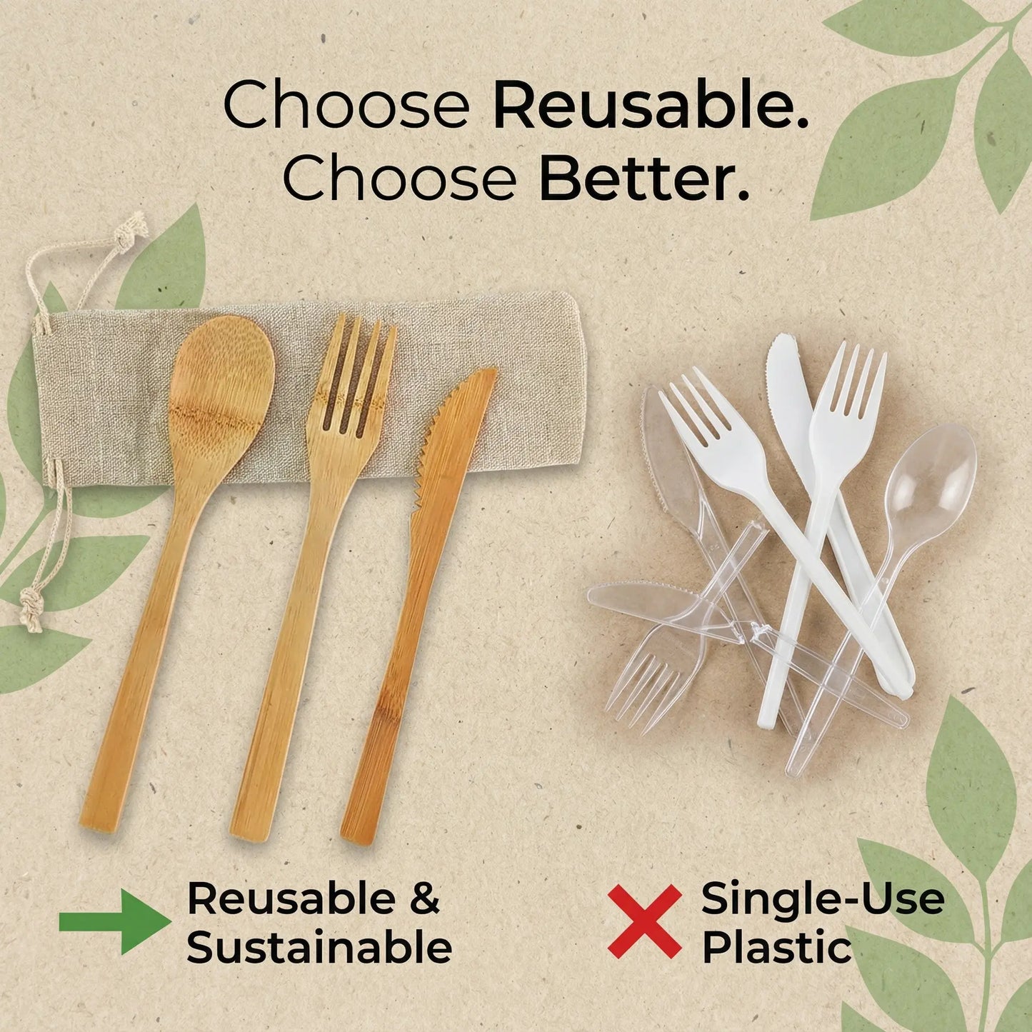 Bamboo Cutlery Set Ethical Earth Store