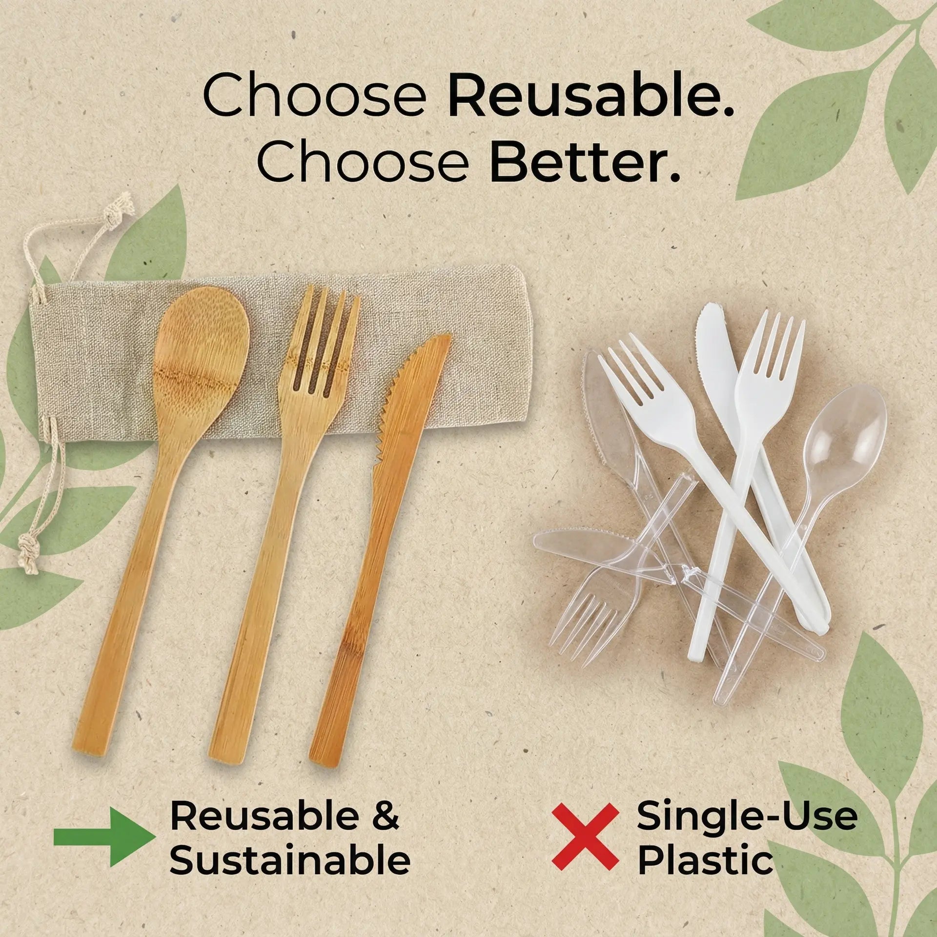 Bamboo Cutlery Set Ethical Earth Store