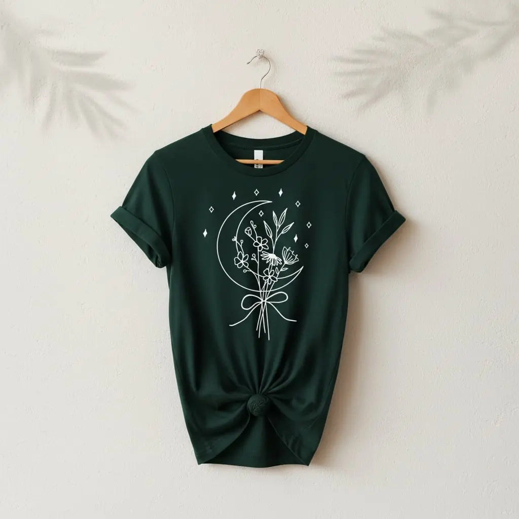 Moon & Flowers T-Shirt Ethical Earth Store