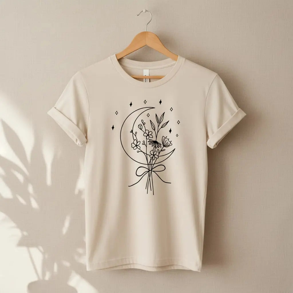 Moon & Flowers T-Shirt Ethical Earth Store