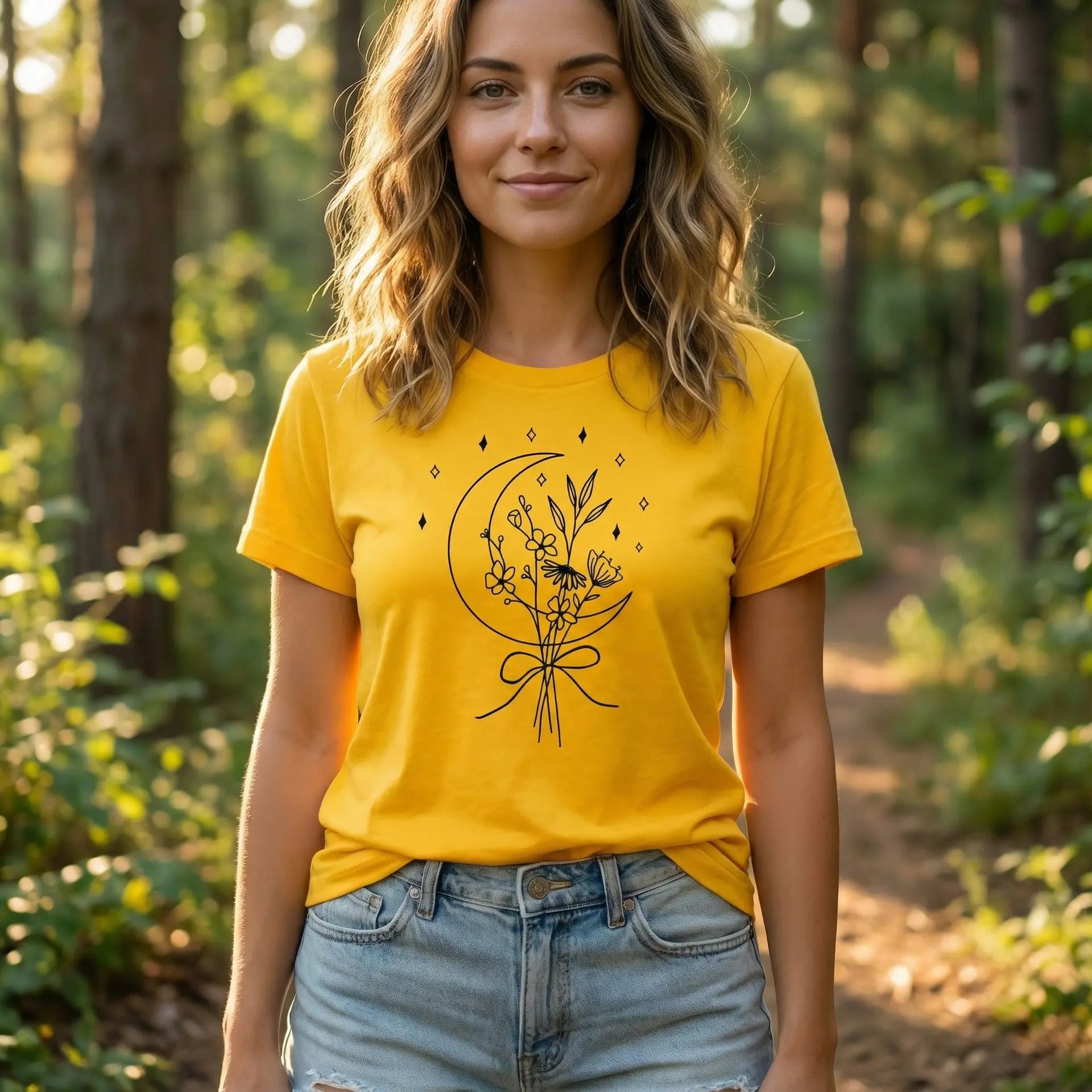Moon & Flowers T-Shirt Ethical Earth Store