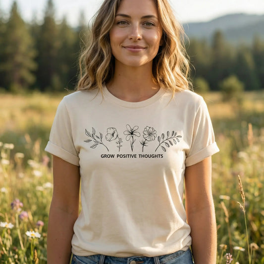 Grow Positive Thoughts T-Shirt Ethical Earth Store