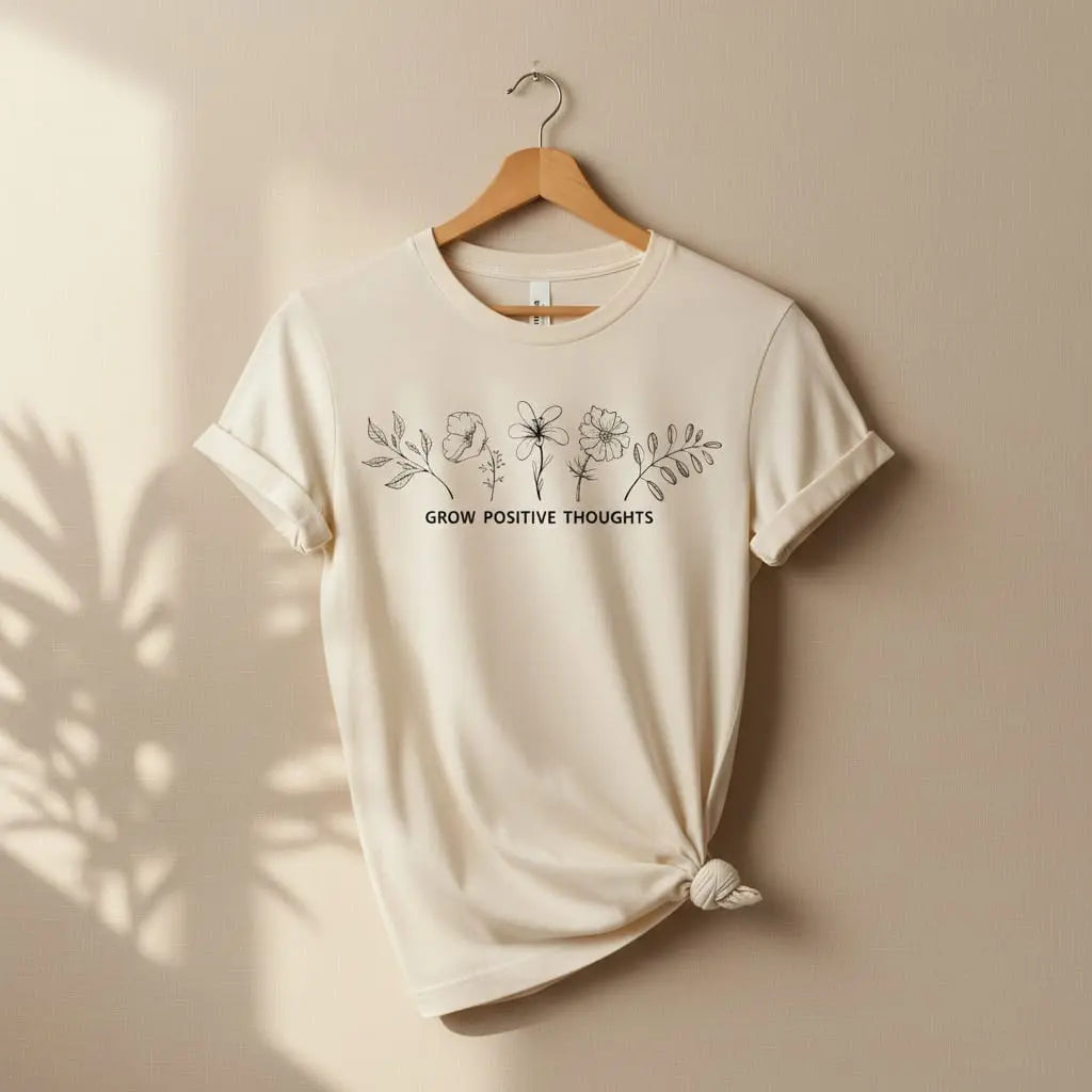 Grow Positive Thoughts T-Shirt Ethical Earth Store