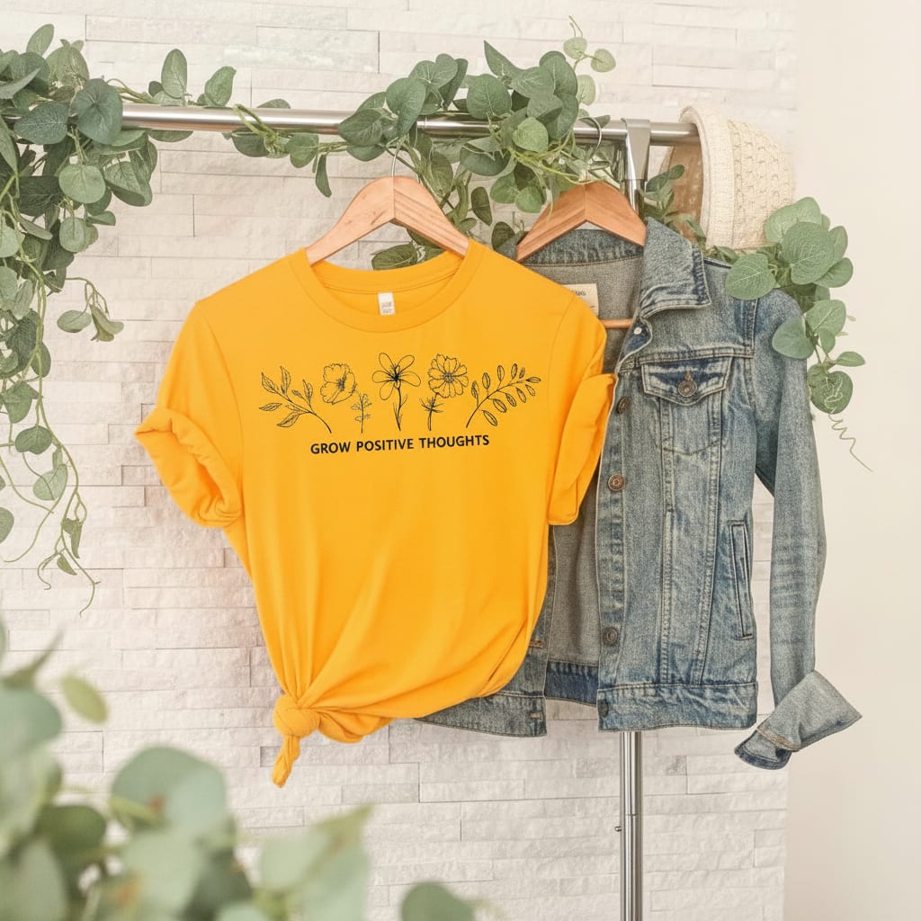 Grow Positive Thoughts T-Shirt Ethical Earth Store