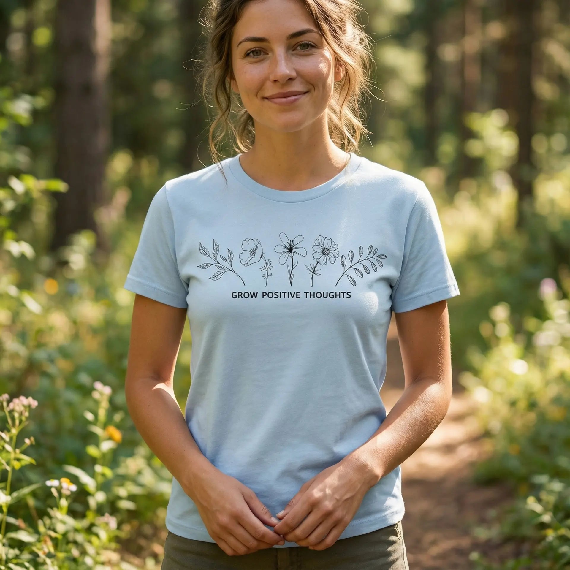 Grow Positive Thoughts T-Shirt Ethical Earth Store