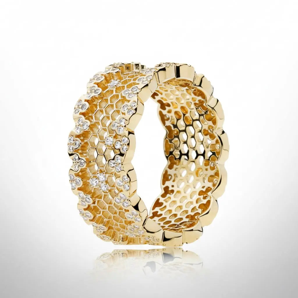 Golden Honeycomb Ring Ethical Earth Store