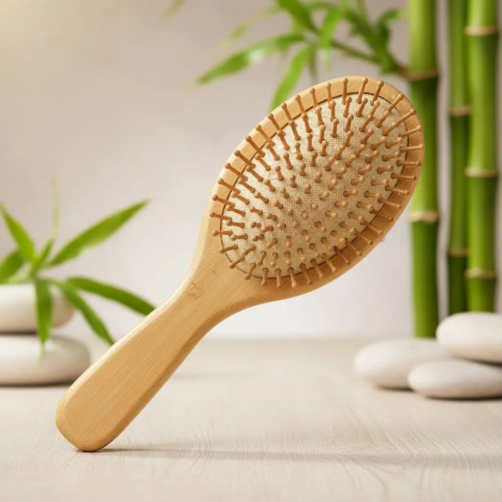 Natural Bamboo Detangling Hair Brush Ethical Earth Store