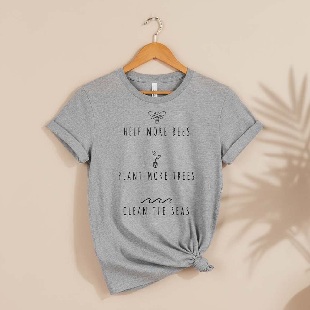 Bees, Trees and Seas T-Shirt Ethical Earth Store