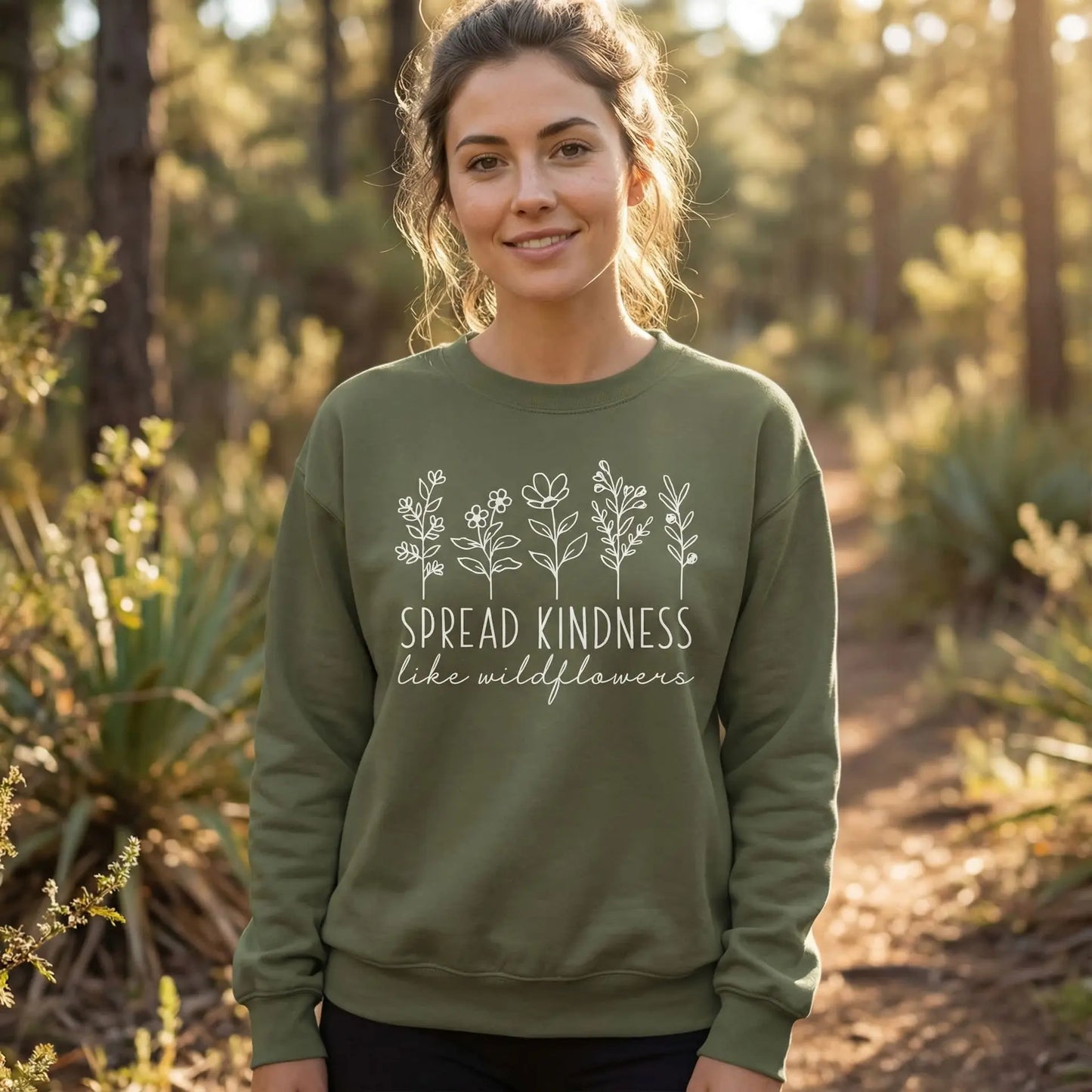 Spread Kindness Like Wildflowers Sweatshirt Ethical Earth Store