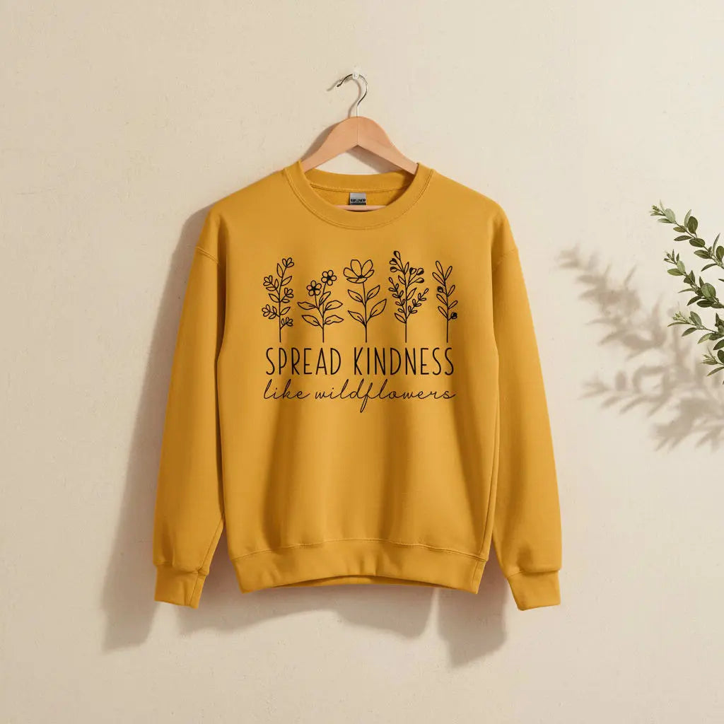 Spread Kindness Like Wildflowers Sweatshirt Ethical Earth Store