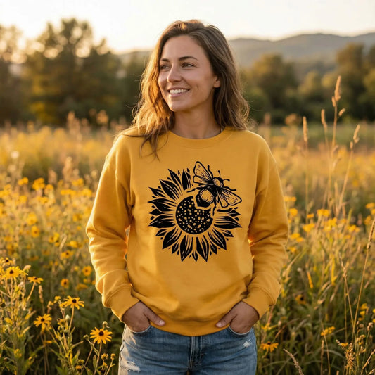 Bee & Sunflower Sweatshirt Ethical Earth Store