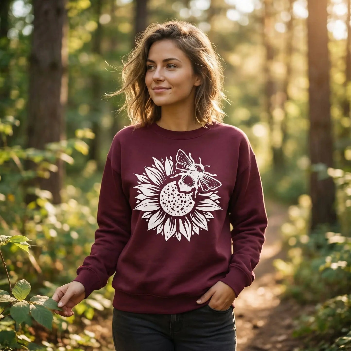 Bee & Sunflower Sweatshirt Ethical Earth Store