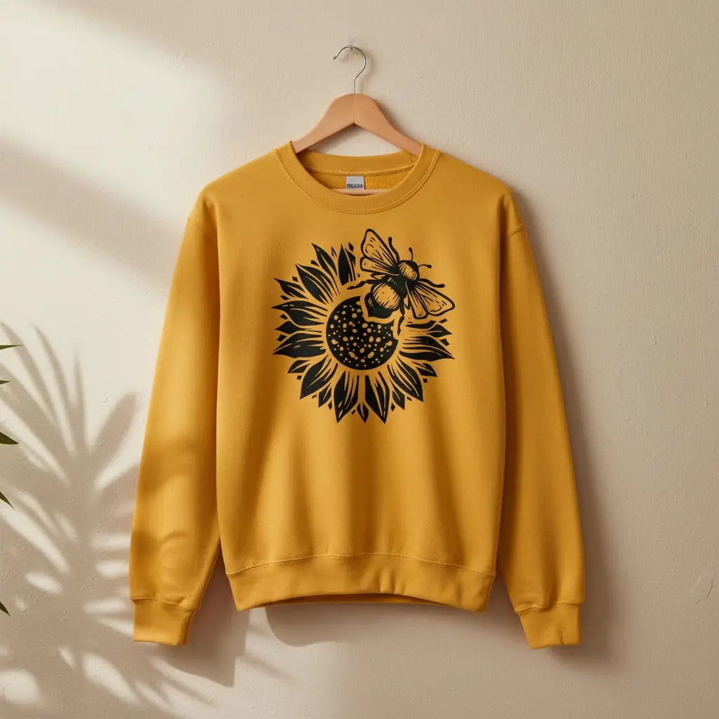 Bee & Sunflower Sweatshirt Ethical Earth Store
