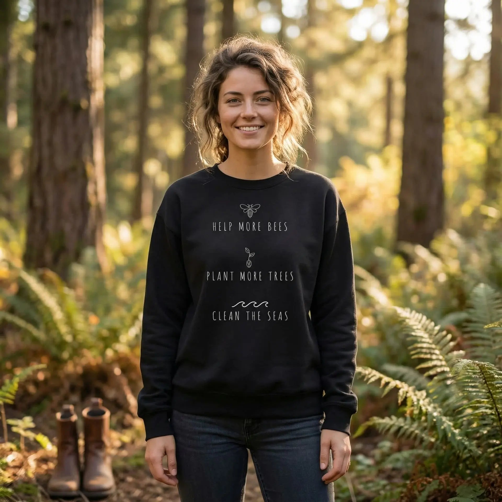 Bees, Trees and Seas Sweatshirt Ethical Earth Store