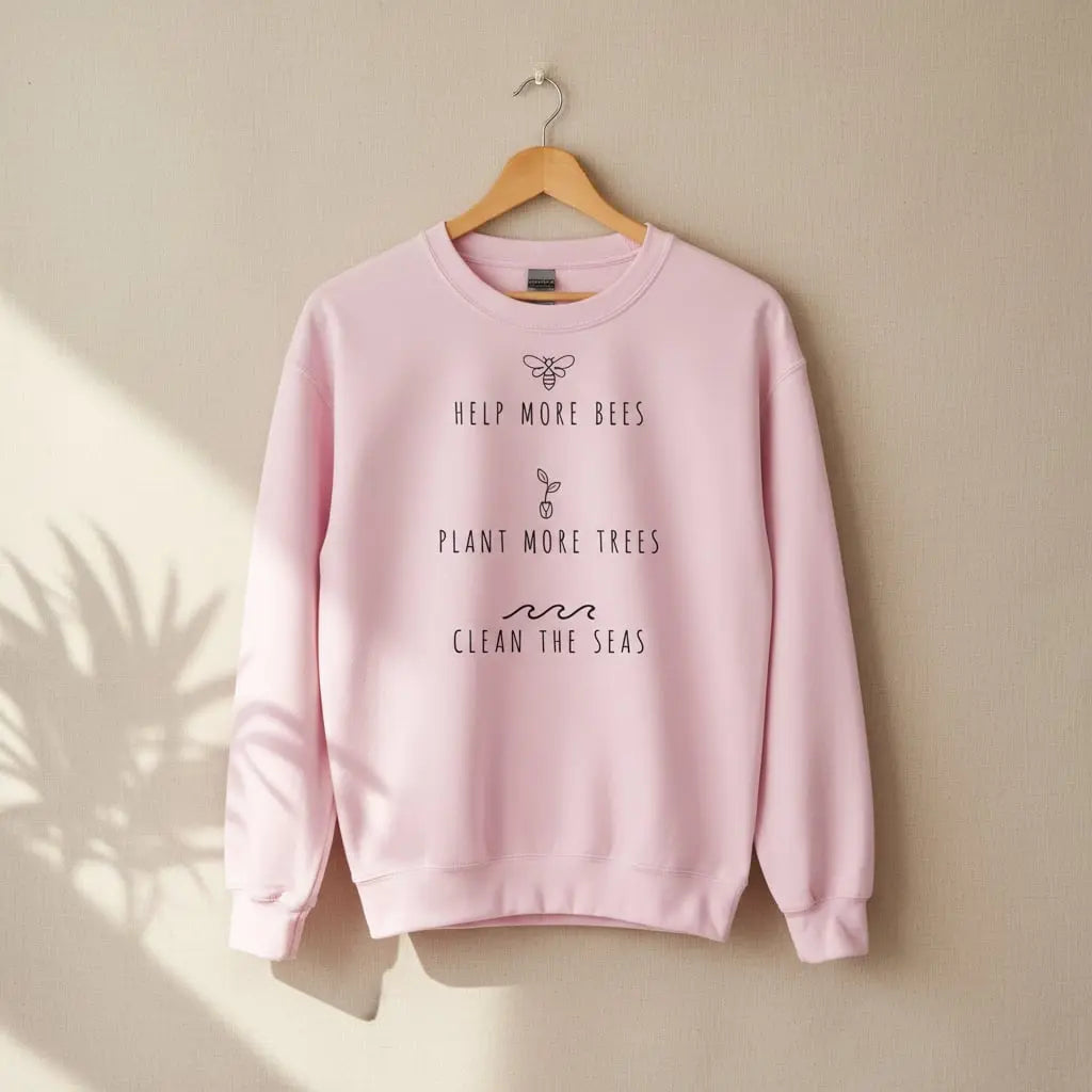Bees, Trees and Seas Sweatshirt Ethical Earth Store