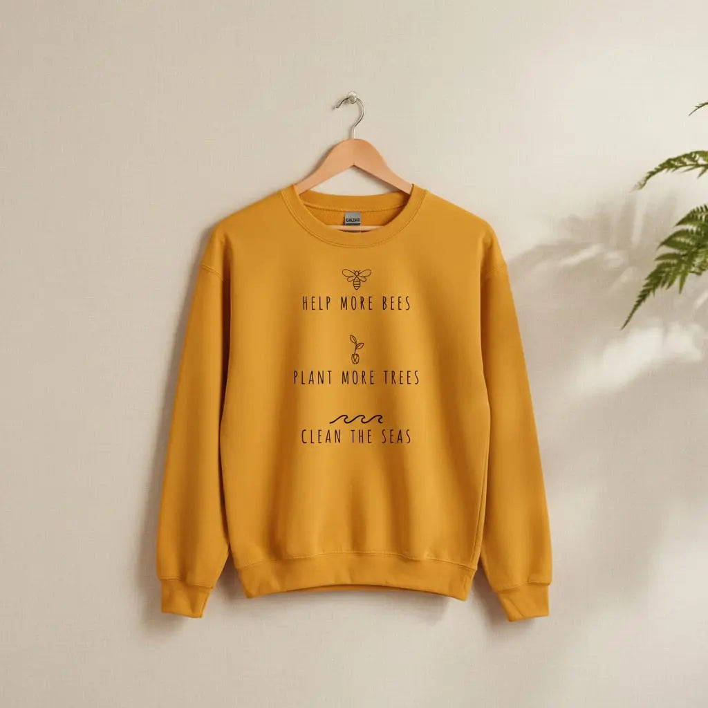 Bees, Trees and Seas Sweatshirt Ethical Earth Store