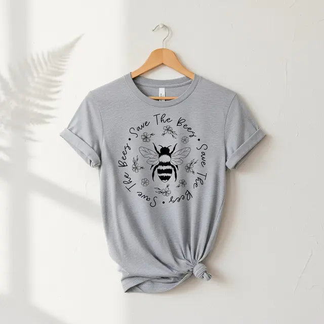 Floral Save The Bees T-Shirt Ethical Earth Store