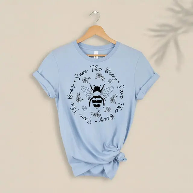 Floral Save The Bees T-Shirt Ethical Earth Store