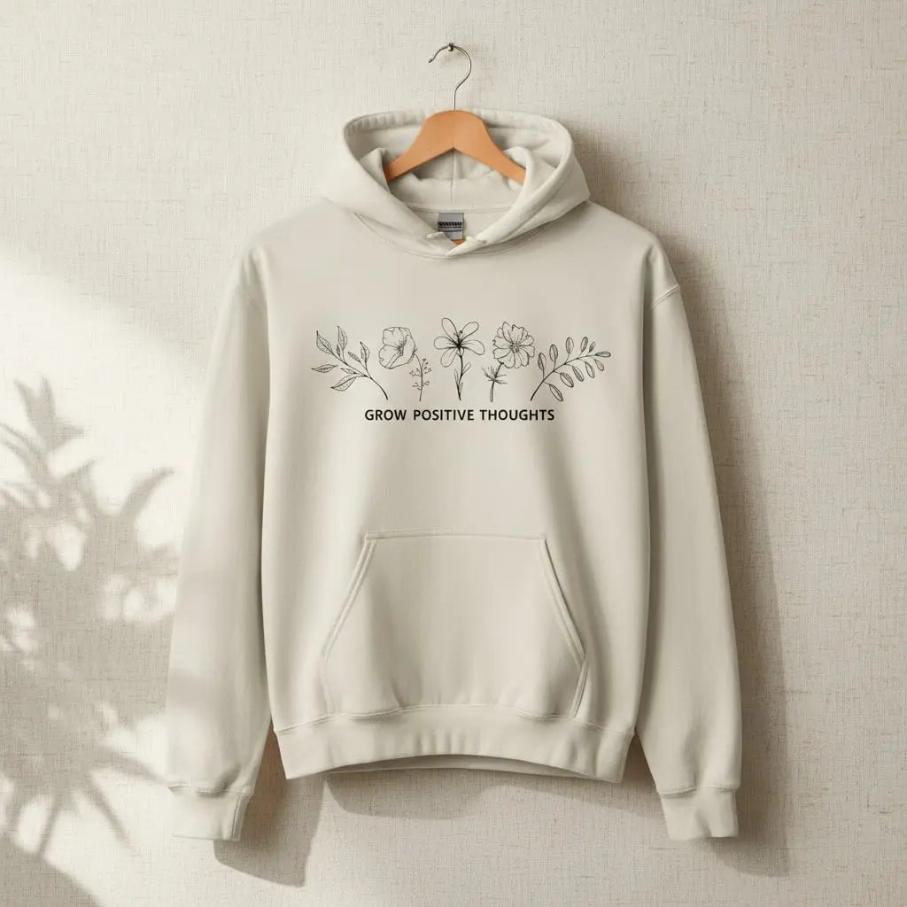 Grow Positive Thoughts Hoodie Ethical Earth Store