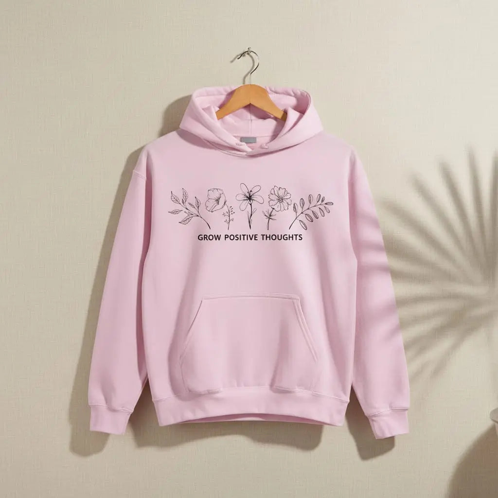 Grow Positive Thoughts Hoodie Ethical Earth Store