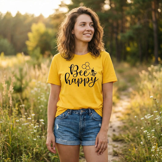 Bee Happy T-Shirt Ethical Earth Store