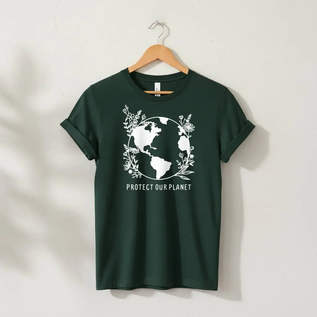 Protect Our Planet Floral T-Shirt Ethical Earth Store