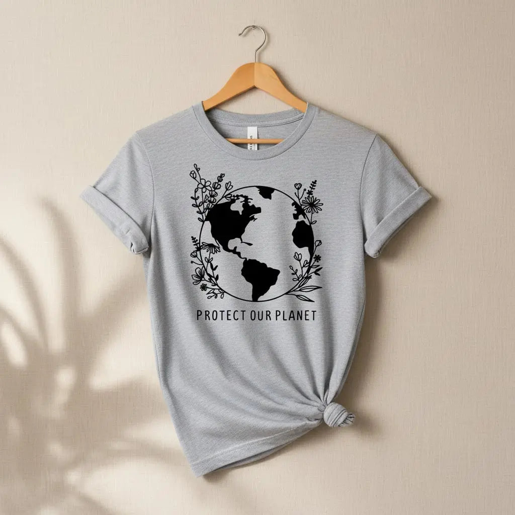 Protect Our Planet Floral T-Shirt Ethical Earth Store