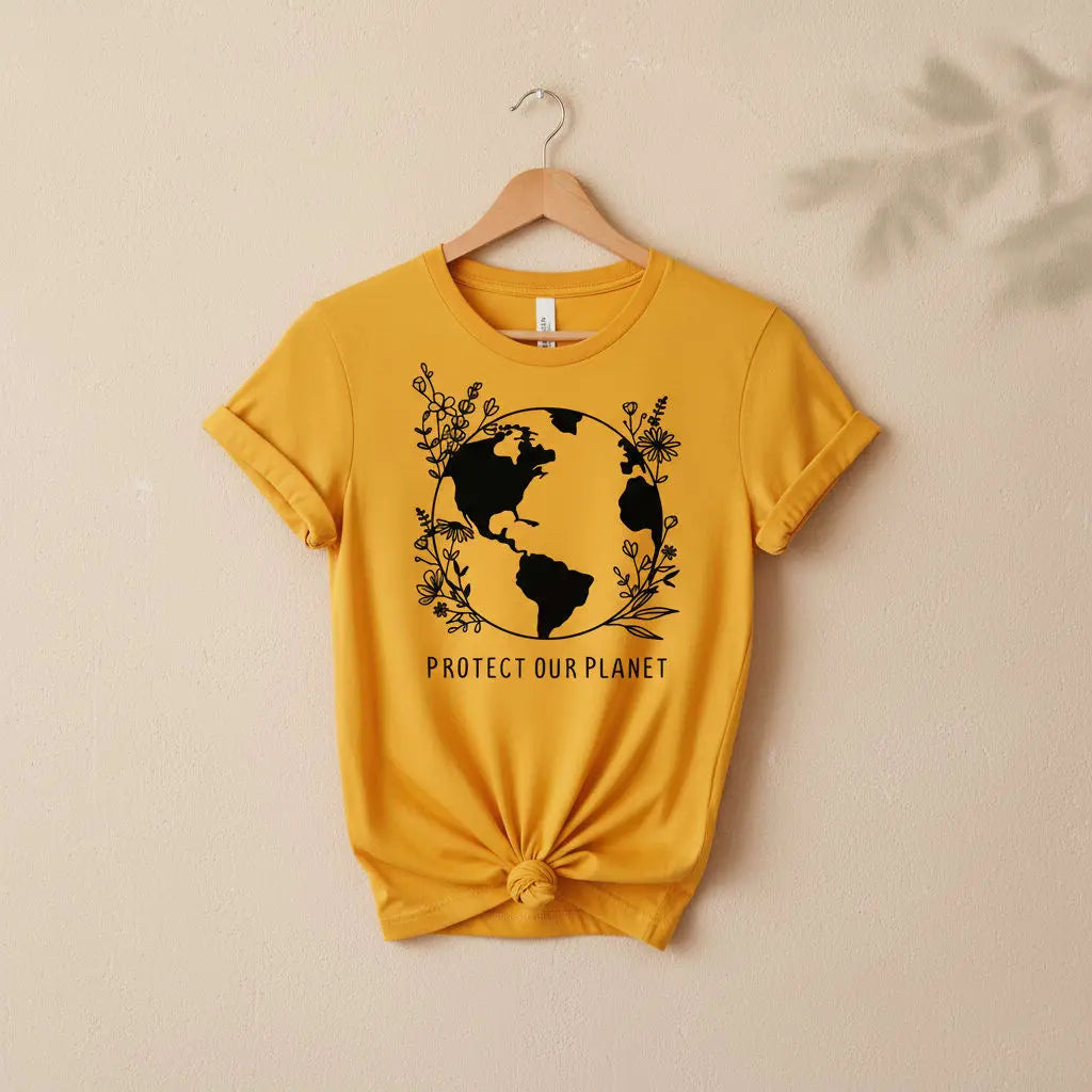 Protect Our Planet Floral T-Shirt Ethical Earth Store