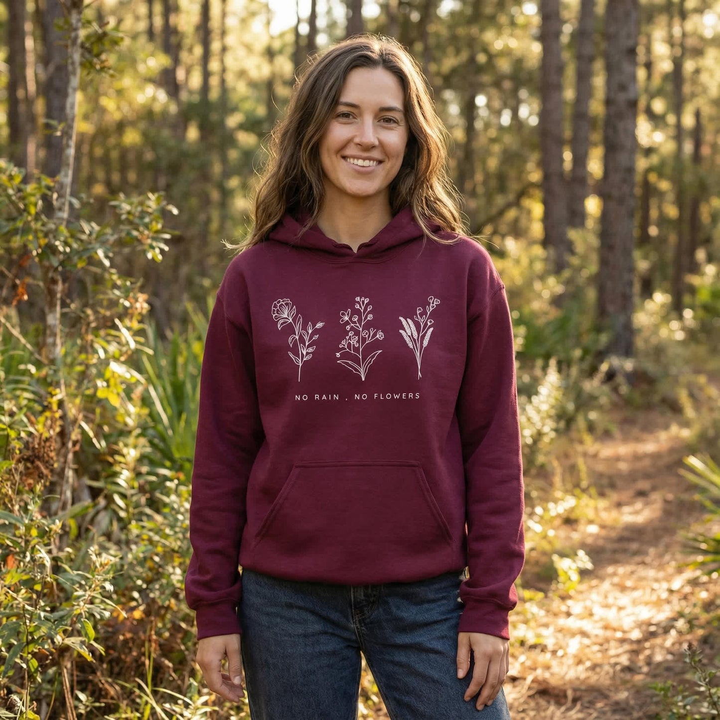 No Rain, No Flowers Hoodie Ethical Earth Store