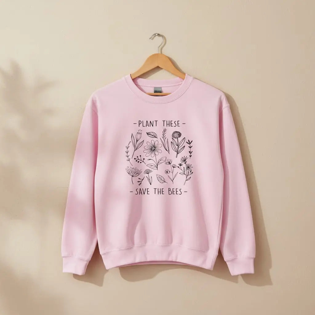 Plant These, Save The Bees Sweatshirt Ethical Earth Store