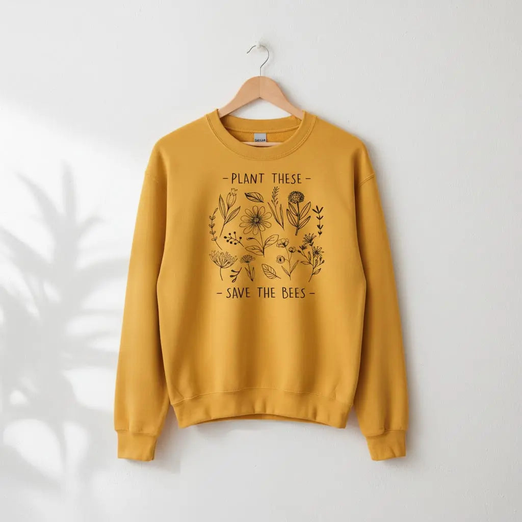 Plant These, Save The Bees Sweatshirt Ethical Earth Store