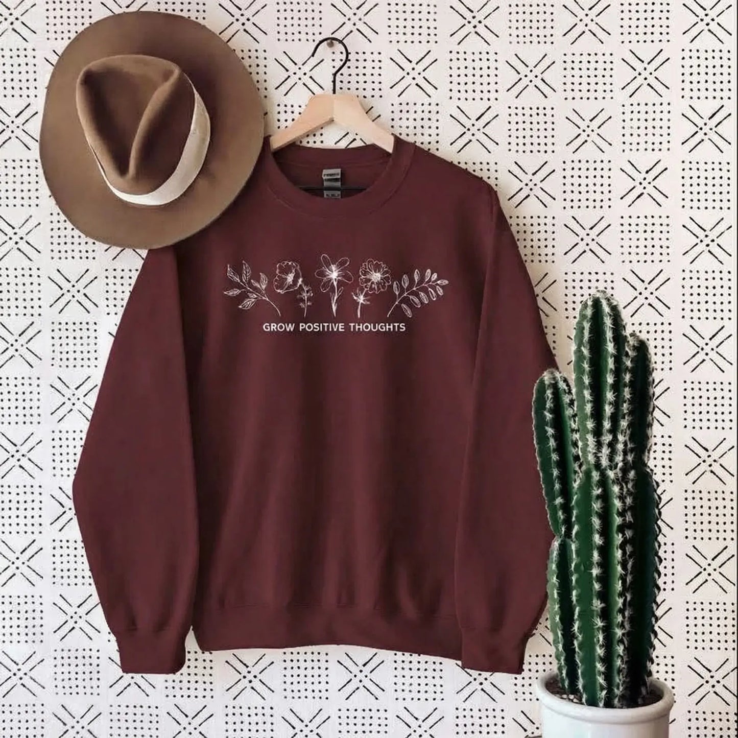 Grow Positive Thoughts Sweatshirt Ethical Earth Store