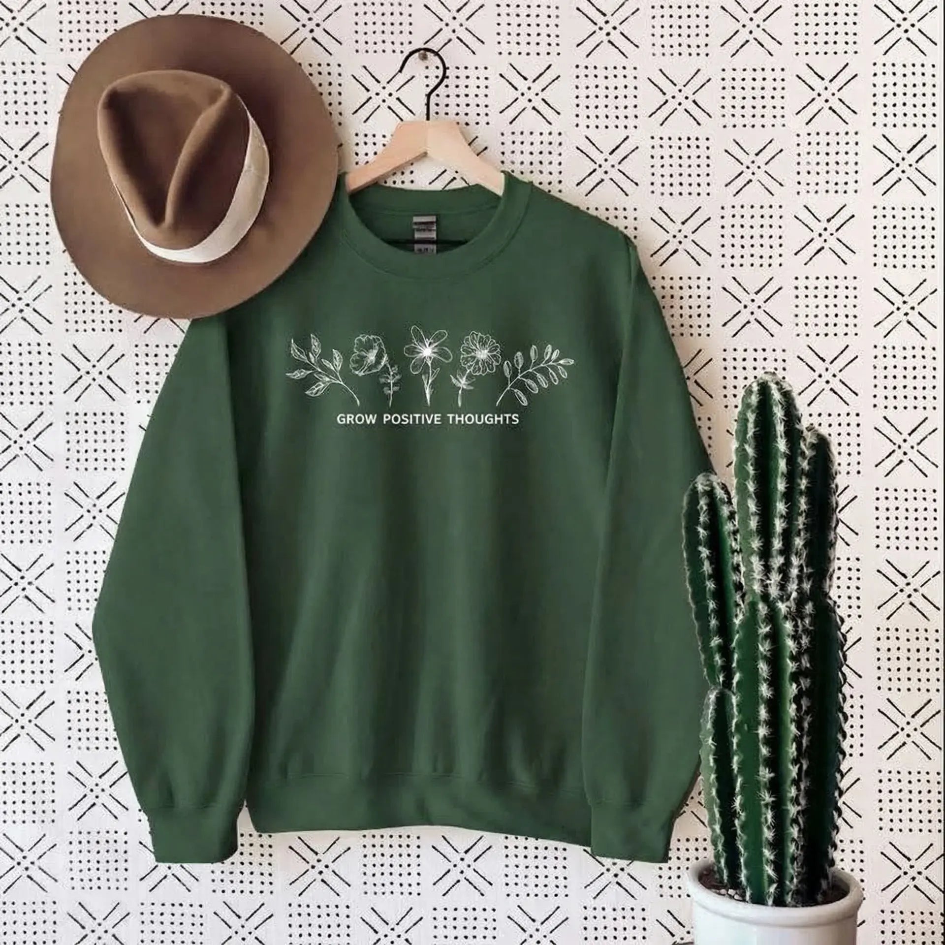 Grow Positive Thoughts Sweatshirt Ethical Earth Store
