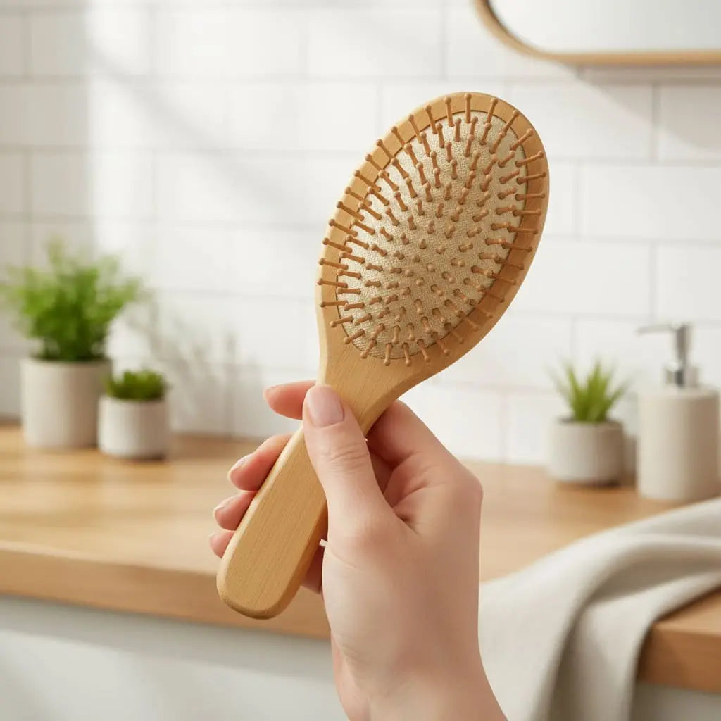 Natural Bamboo Detangling Hair Brush Ethical Earth Store