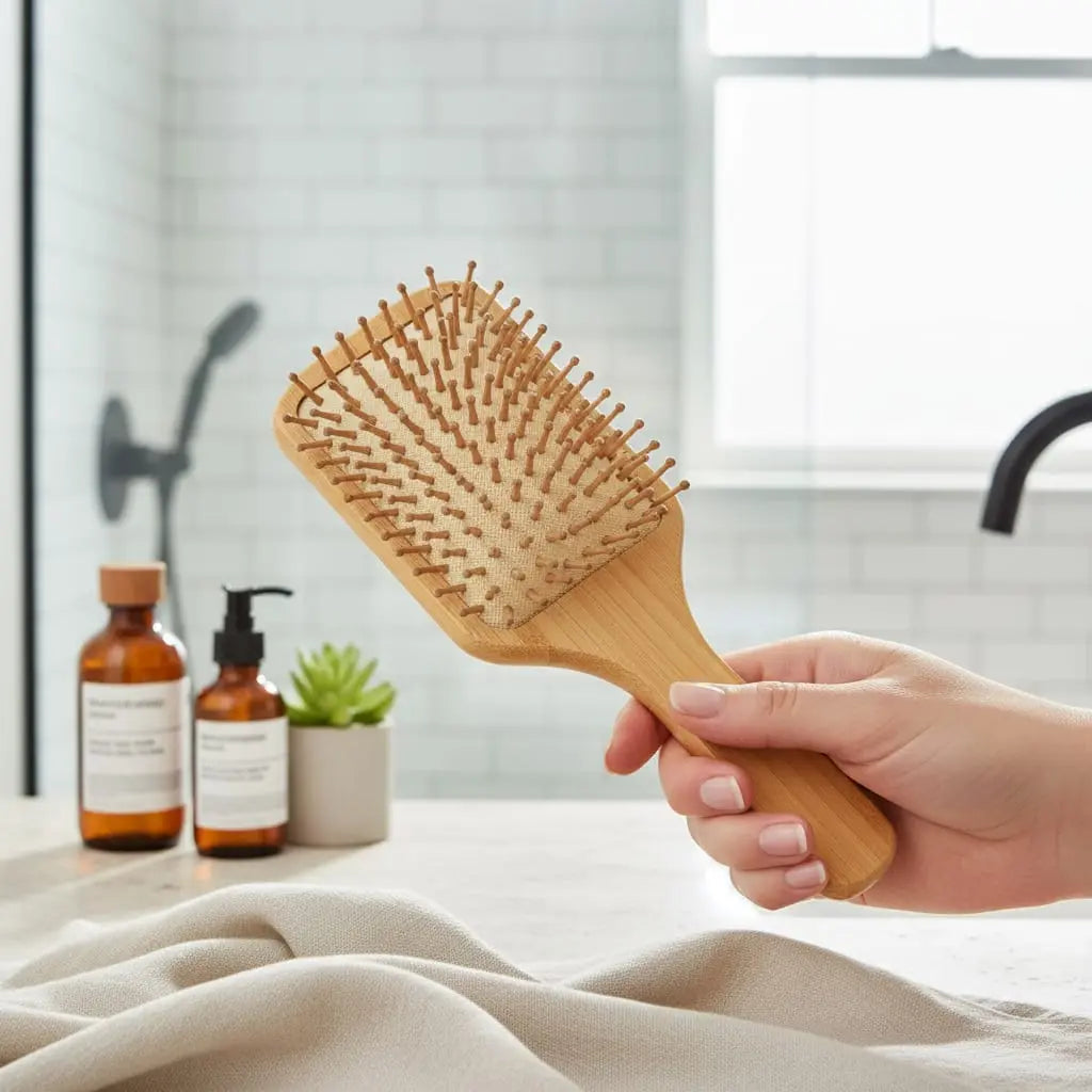 Natural Bamboo Detangling Hair Brush Ethical Earth Store