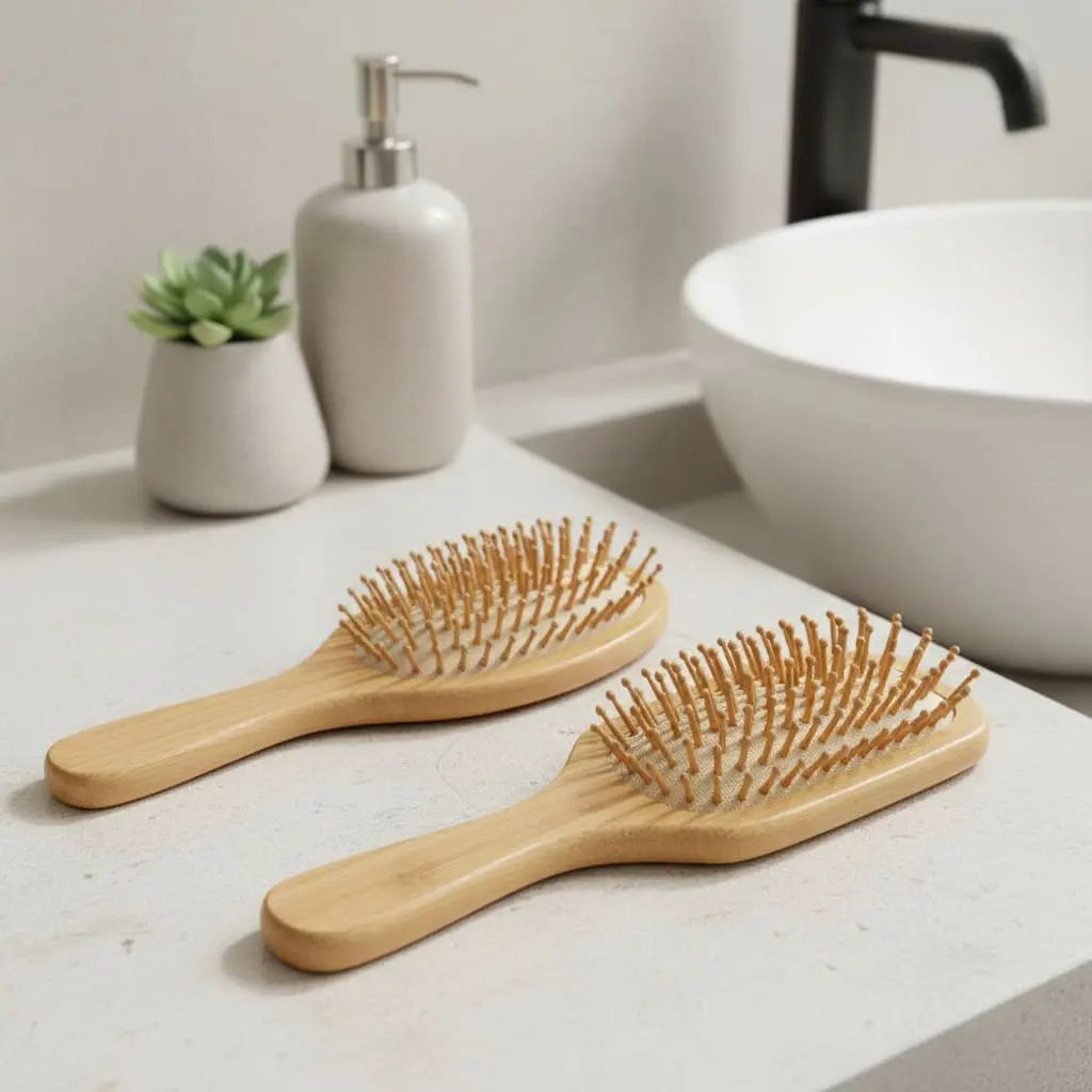 Natural Bamboo Detangling Hair Brush Ethical Earth Store