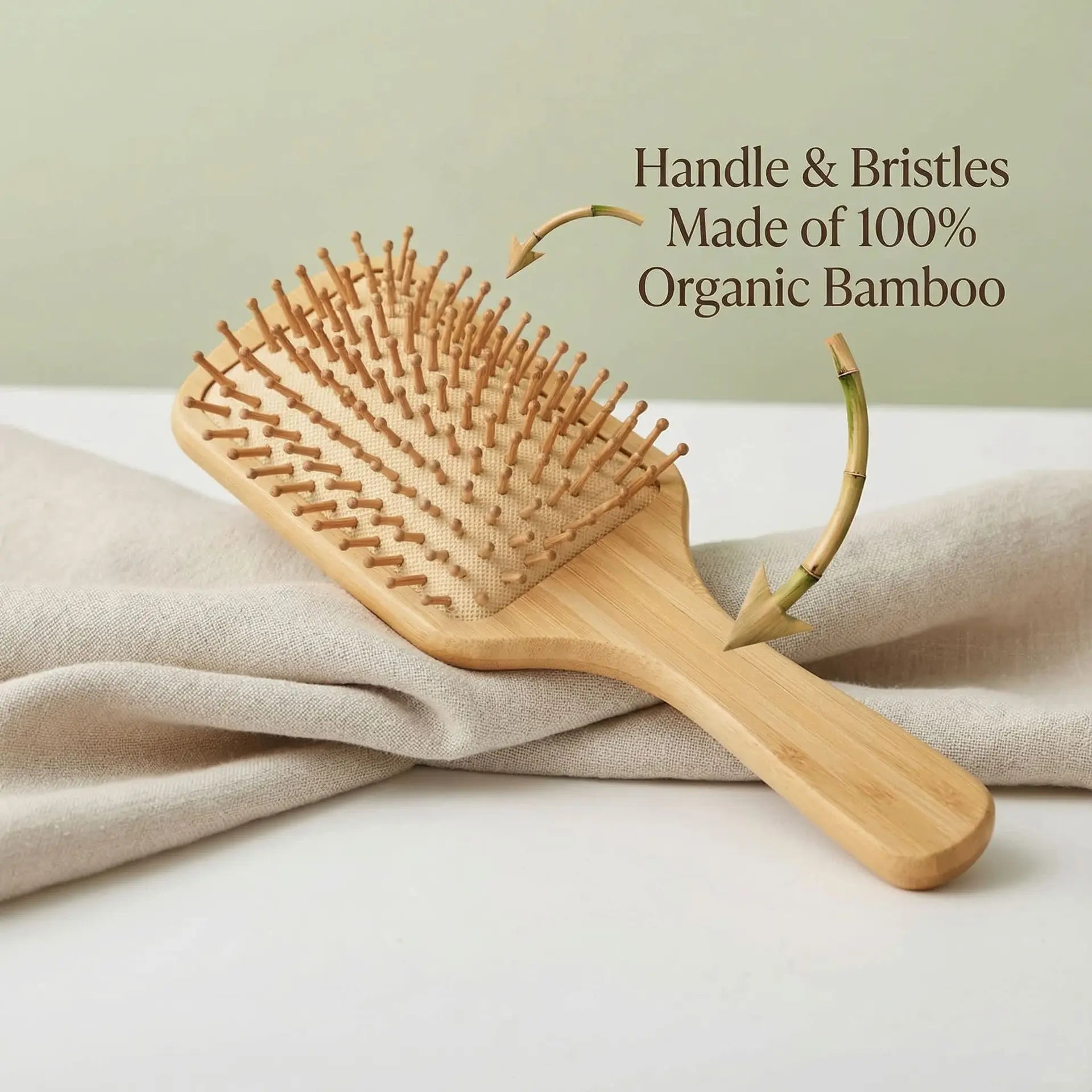 Natural Bamboo Detangling Hair Brush Ethical Earth Store