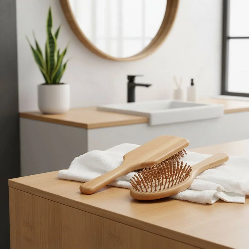 Natural Bamboo Detangling Hair Brush Ethical Earth Store