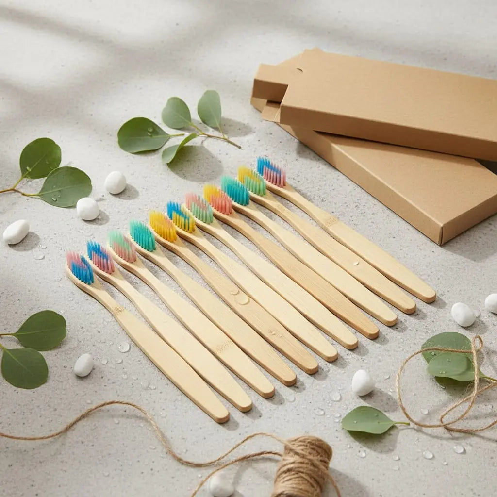 Limited Edition Bamboo Toothbrush - 10 Pieces Ethical Earth Store