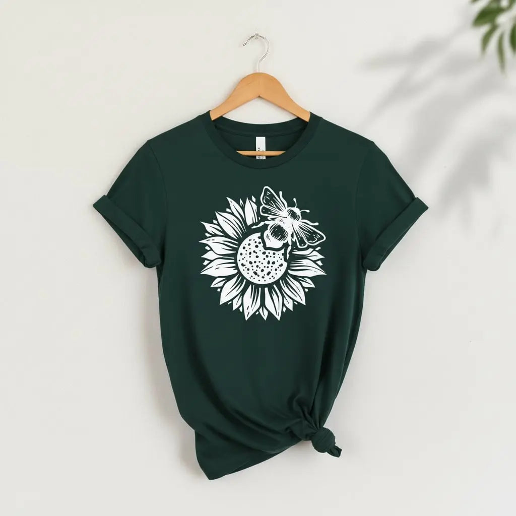 Bee & Sunflower T-Shirt Ethical Earth Store